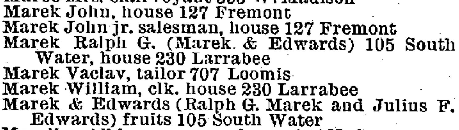 1885 City Directory - MAREK